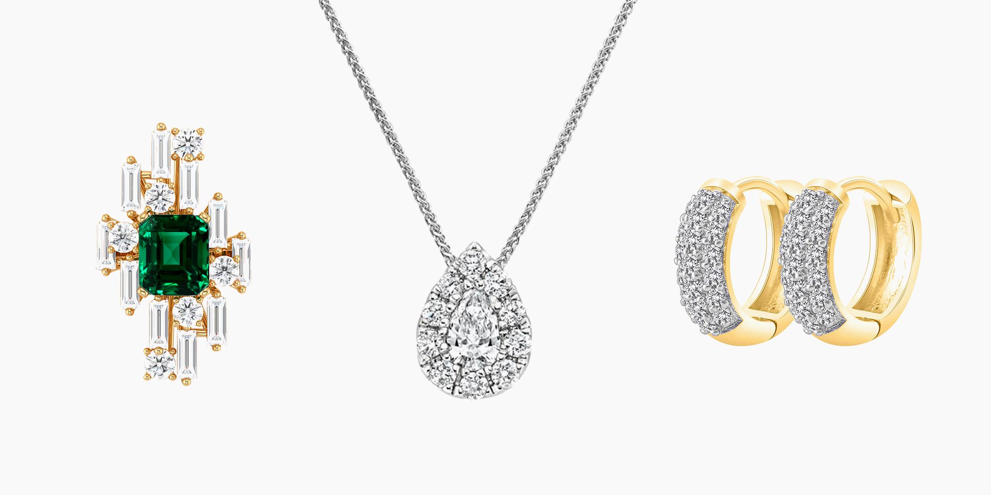 Lab Grown Diamond Necklace | 1 Carat Lab Grown Diamond Cluster Bar Necklace