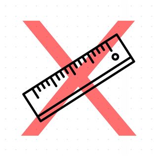 illustration of a ruler with an x over it