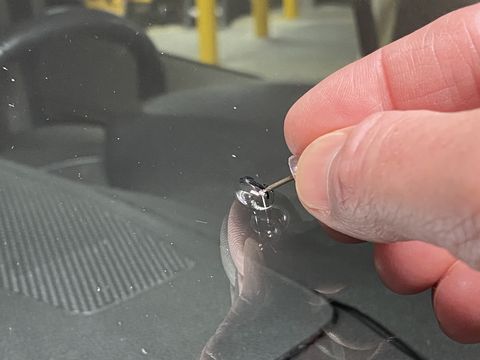 cleaning a chip on a windshield