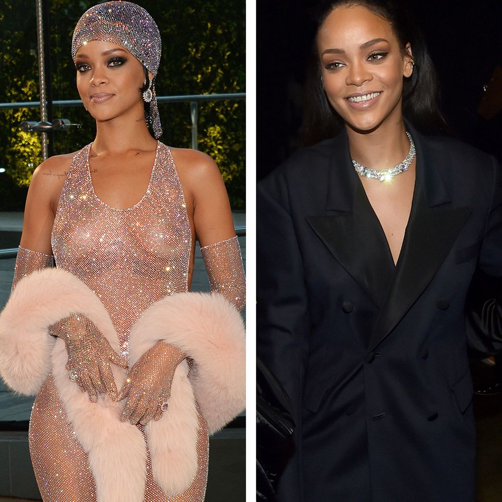 rihanna in two outfits