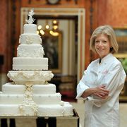 Fiona Cairns with royal wedding cake.