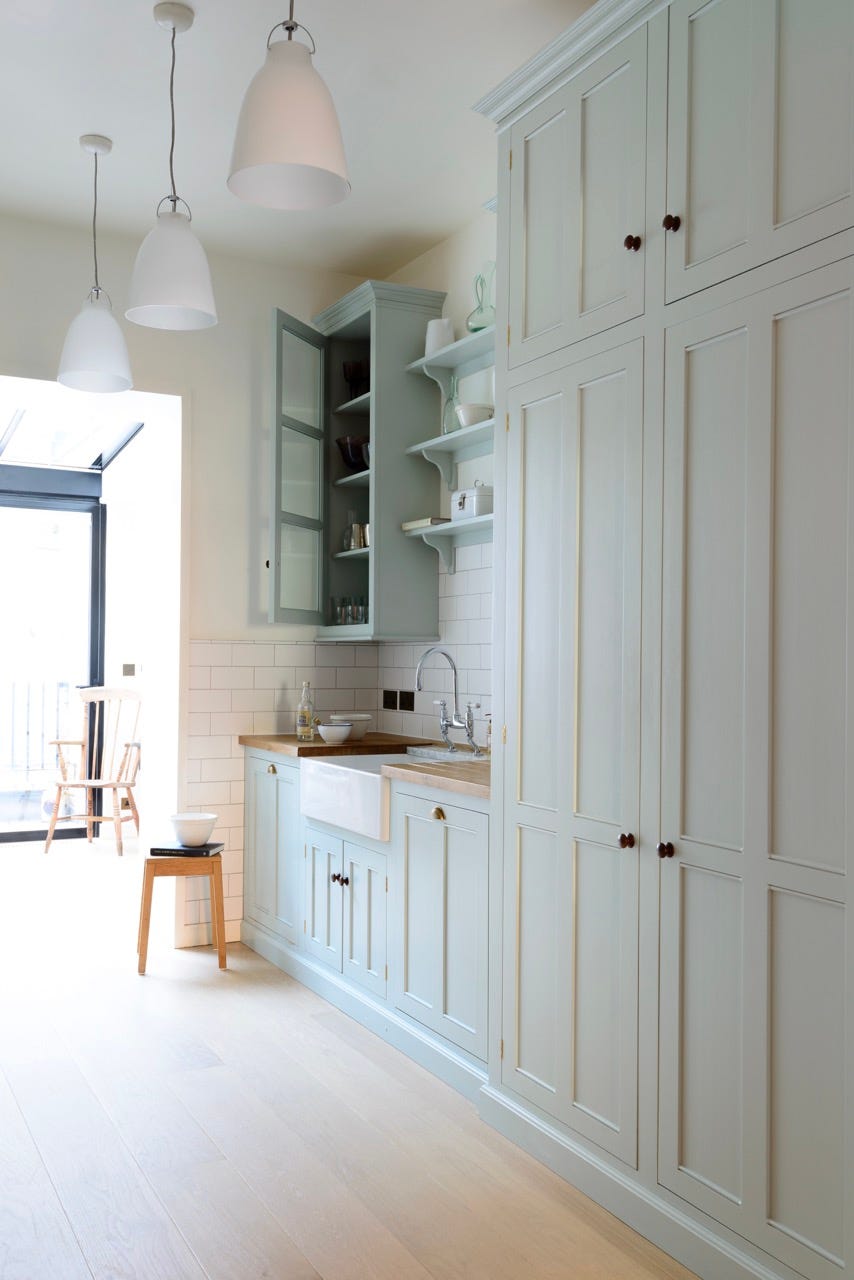 modern kitchen with light colors and wooden elements