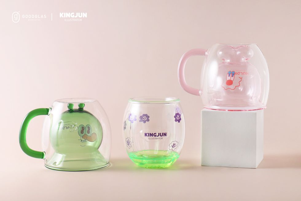 kingjun醜可愛外星人化身質感玻璃杯！蠢兔與bt、病毒花造型雙層玻璃杯＋玻璃吸管限量開賣