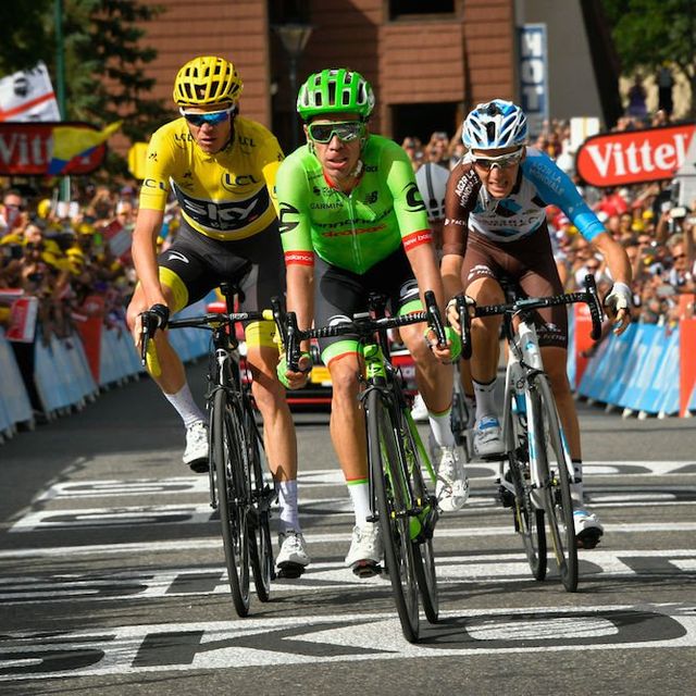 Chris Froome and others in Stage 17 of the 2017 Tour de France. 