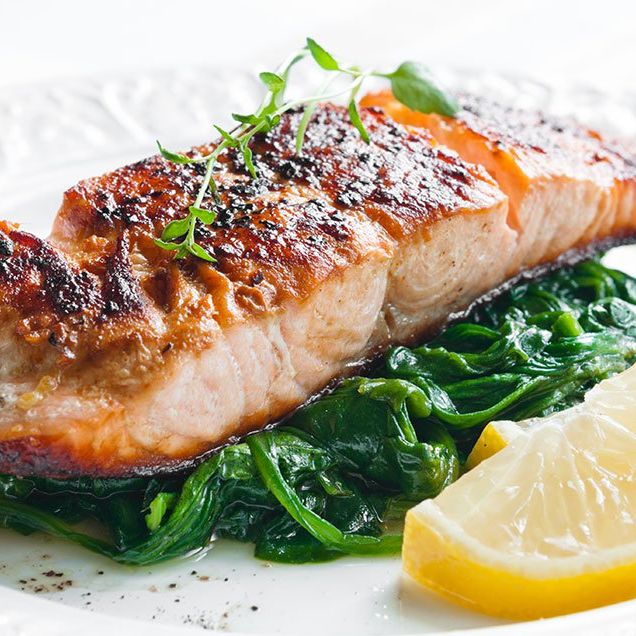 salmon and spinach meal