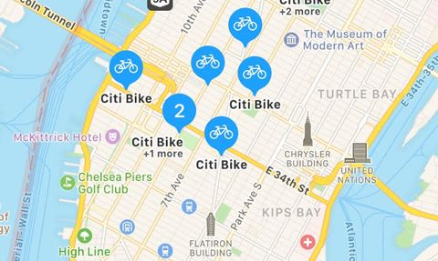 Apple Maps Bike Share NYC