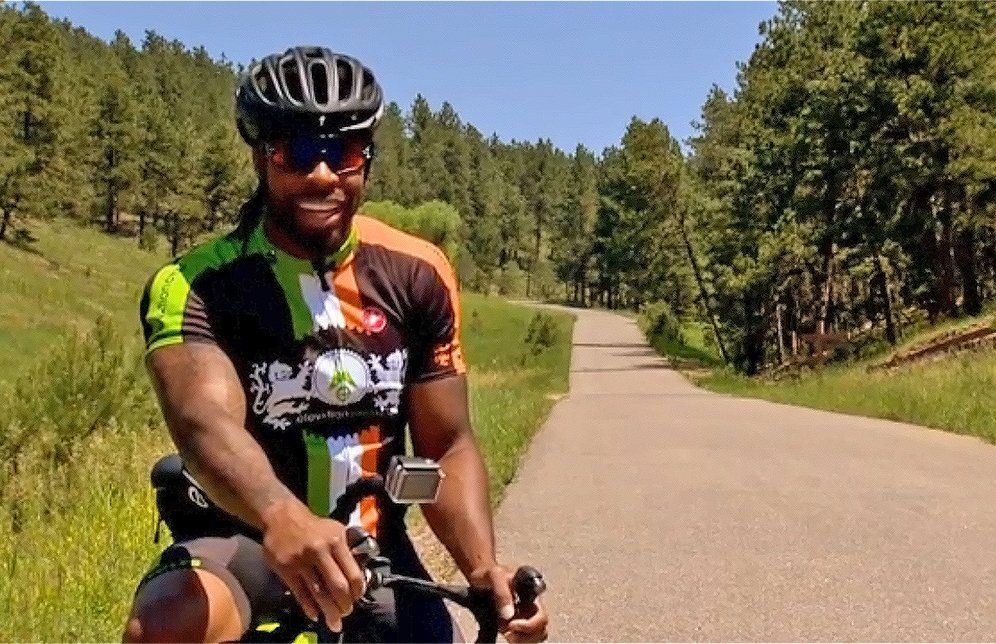 Denver Broncos safety David Bruton Jr. on a road ride