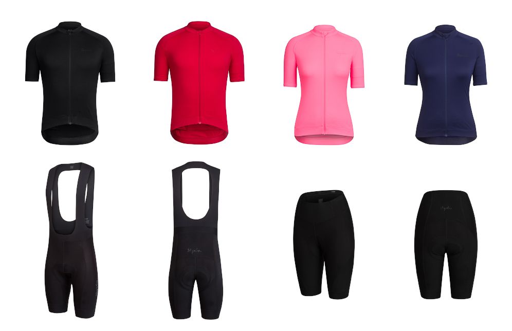 Rapha's Core Collection launches with four items: men's and women's short sleeve jerseys, men's bibs, and women's shorts