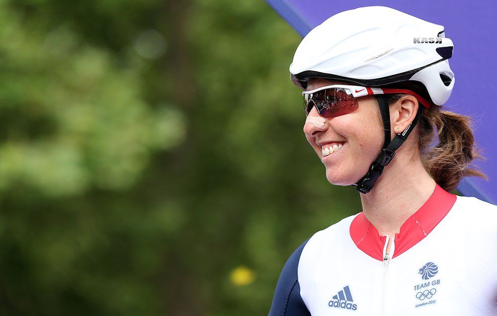 Nicole Cooke of Great Britain looks on ahead of the Women's Road Race Road Cycling on day two of the London 2012 Olympic Games on July 29, 2012 in London, England