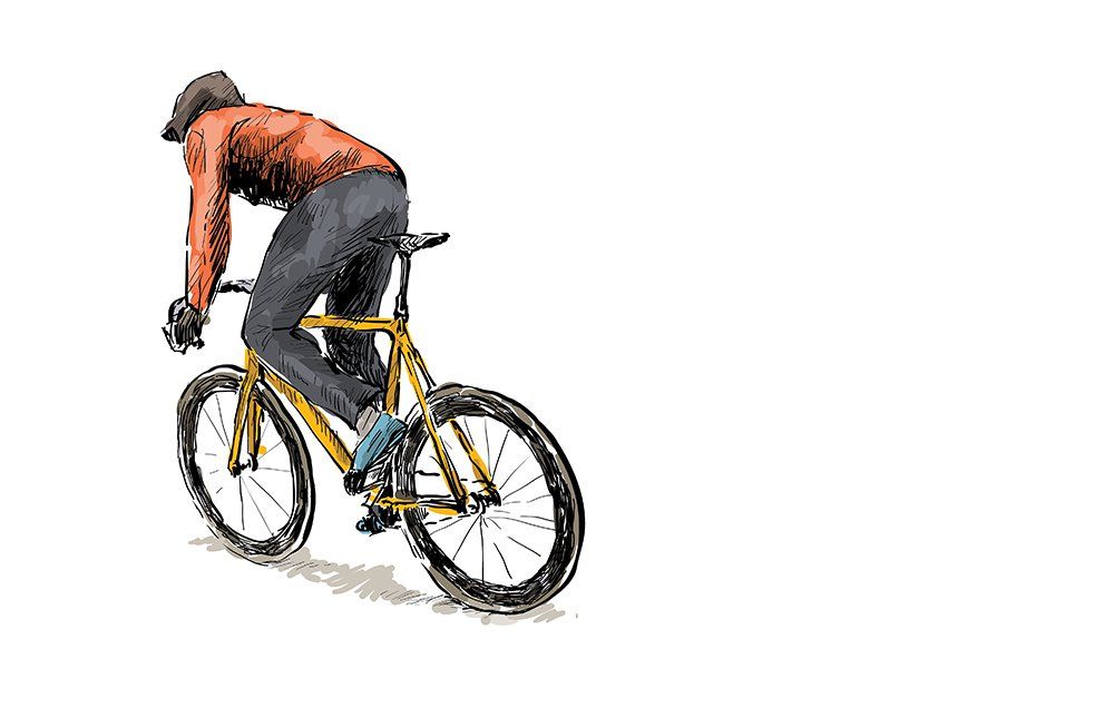 Man on bike Drawing by Prashant Ladkat | Saatchi Art