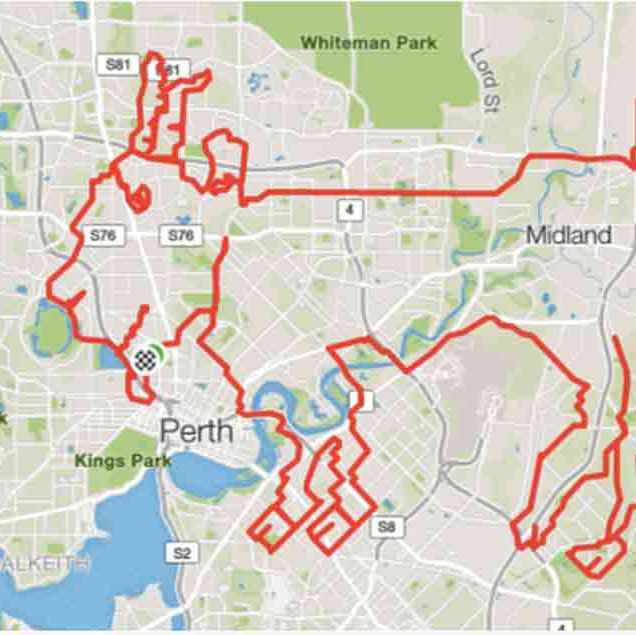 cyclist's ride route looks like a goat