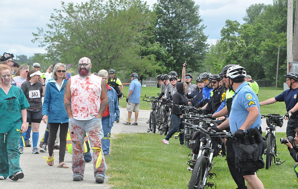 Bike police zombie training