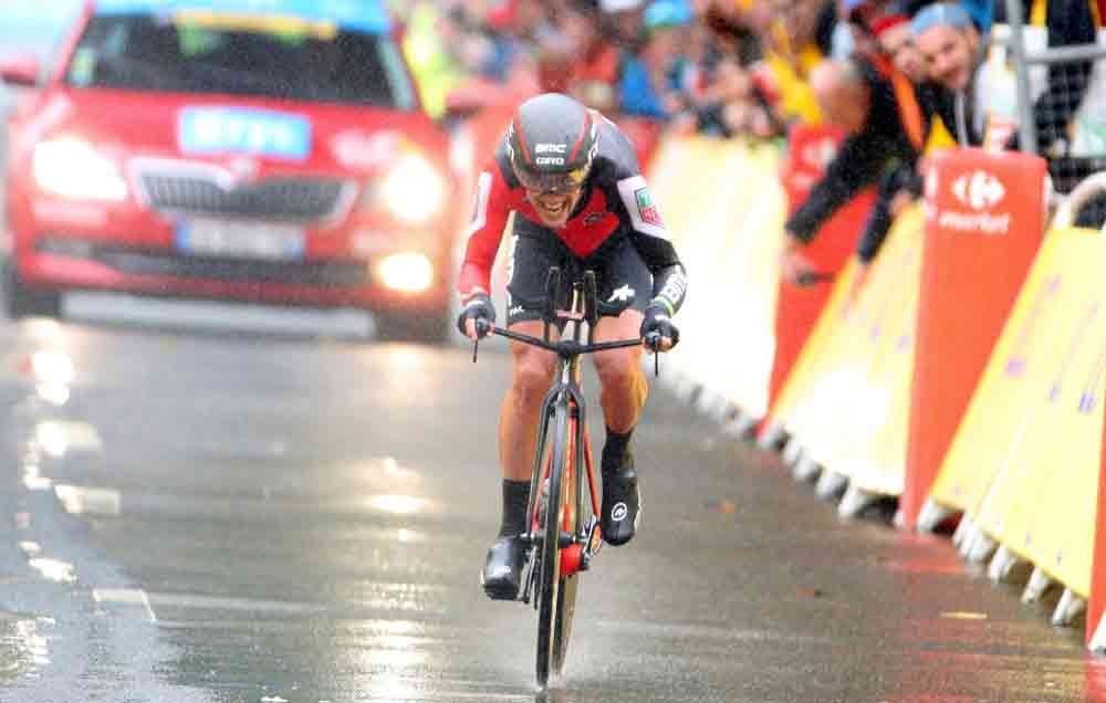 Richie Porte finishing stage 1 of the 2017 Tour de France