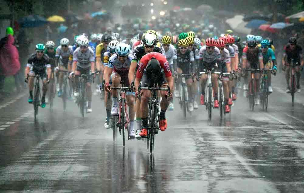 stage two was rainy and riddled with crashes