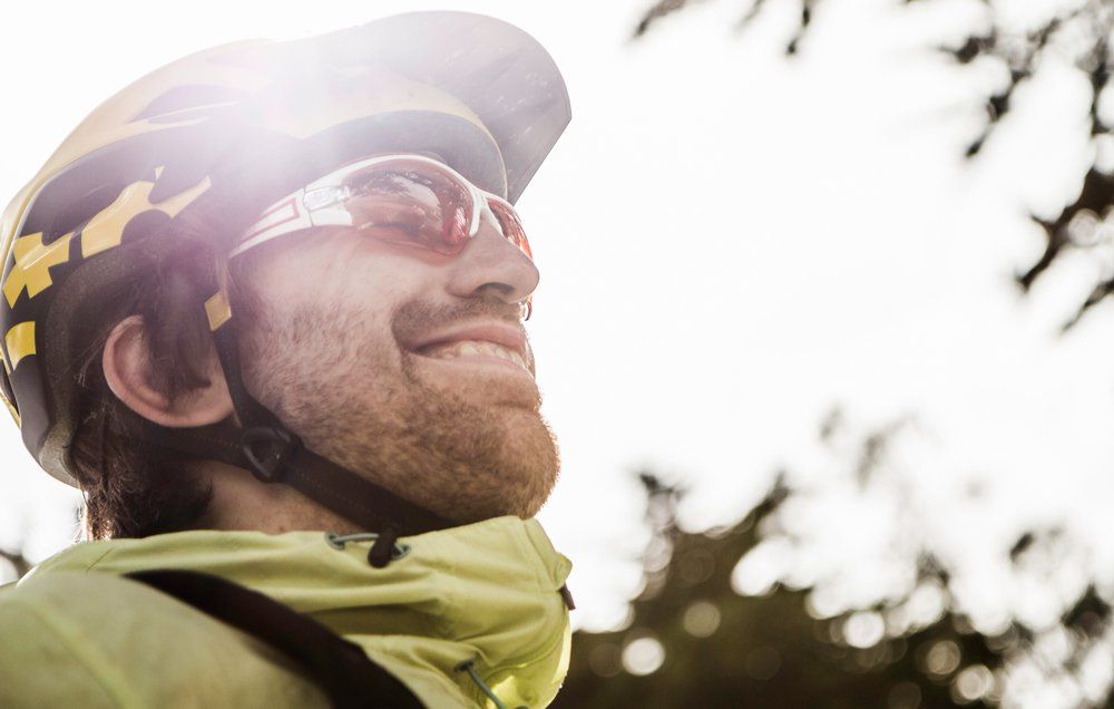 cyclist wearing sunglasses