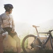cyclist resting with nausea