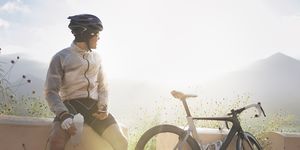 cyclist resting with nausea
