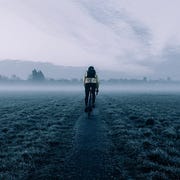 winter cyclist