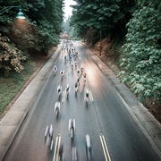 gran fondo training plan group of riders cruise through the forest at the whistler gran fondo