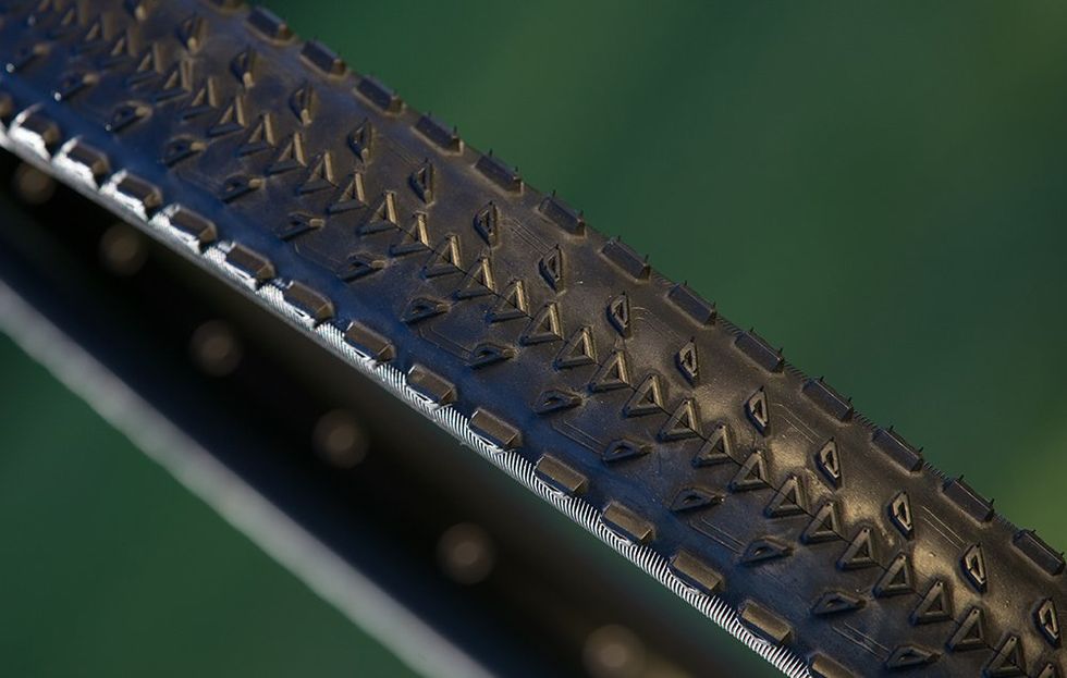 The Jet XCR gets its traction and drive from a semi-slick tread.