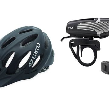 Giro helmet and niterider headlight combo