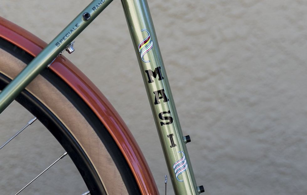 USA, Italian, and World Champion colors on the seat tube