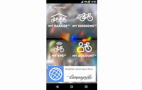 The MyCampy app lets riders customize their EPS drivetrain, and monitor their bikes