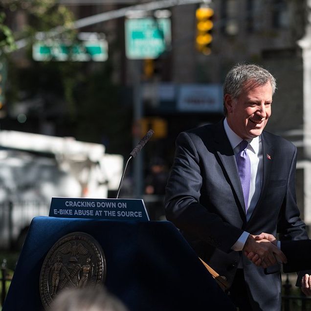 “E-bikes are illegal to operate in New York City and the NYPD is stepping up enforcement,” de Blasio said