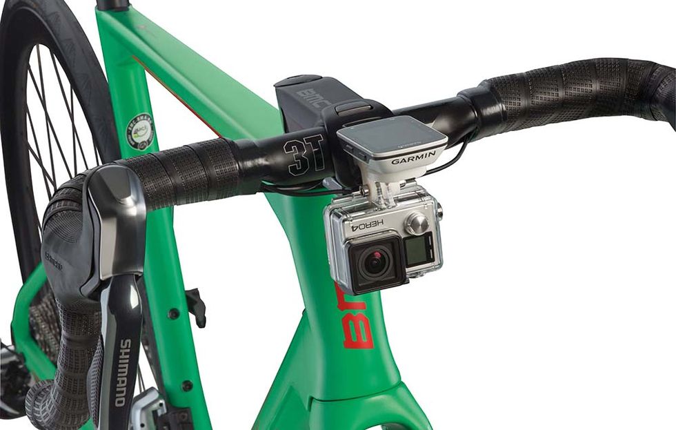 BMC offers a Garmin and Go Pro mount face plate adapter for the Roadmachine 01's integrated stem