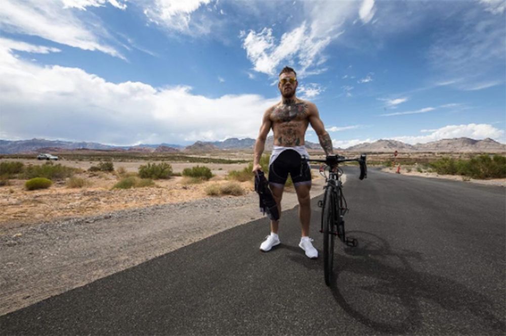 Conor McGregor Trains for Mayweather Fight on Bike