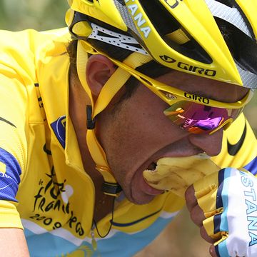 Tour de France rider eating