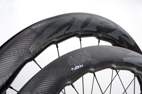 zipp 454 NSW Carbon Clincher Disc Brake pair close up