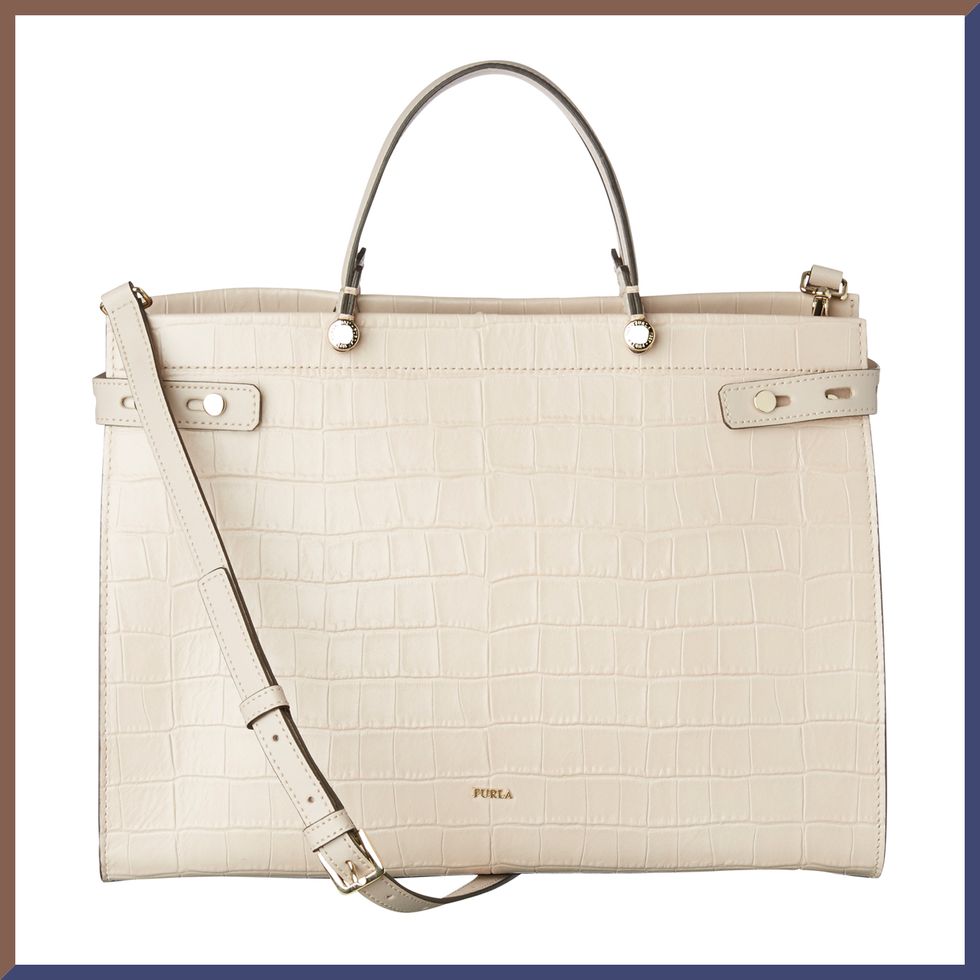 Handbag, Bag, White, Shoulder bag, Fashion accessory, Beige, Kelly bag, Tote bag, Leather, Material property, 