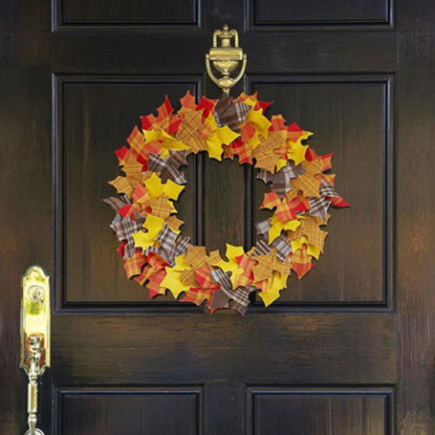 フェルト落ち葉のリーフ（Leafy Wreath）｜簡単でおしゃれ！秋のクラフトアイディア52