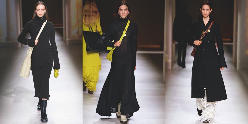 【米蘭時裝週】Bottega Veneta 2020 秋冬大秀推出一系列經典百搭黑色套裝。