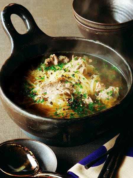 牛しゃぶ肉と千切り大根の鍋