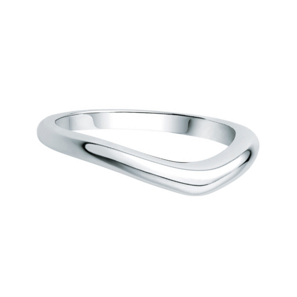a silver ring with a white background
