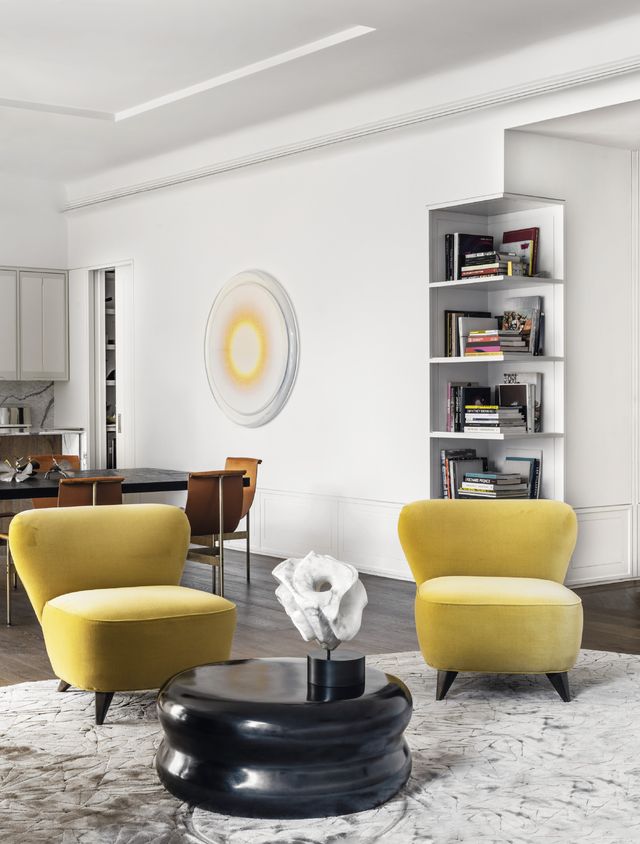 Living room, Furniture, Room, White, Yellow, Interior design, Couch, Coffee table, Property, Table, 
