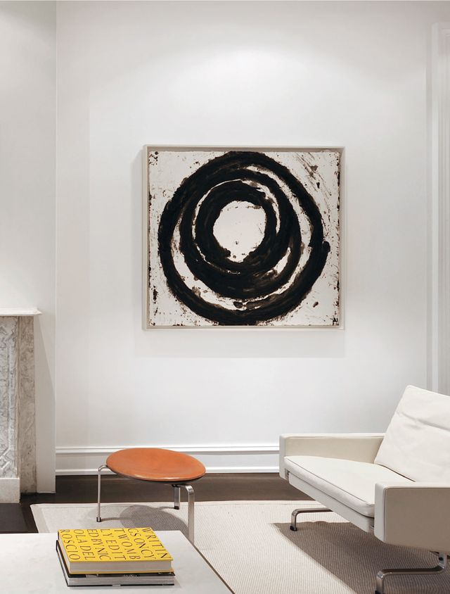 White, Room, Interior design, Wall, Living room, Modern art, Circle, Table, Design, Rectangle, 
