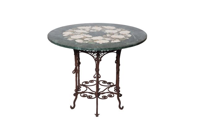 Furniture, Table, Outdoor table, End table, Coffee table, Iron, Outdoor furniture, Stool, Metal, 
