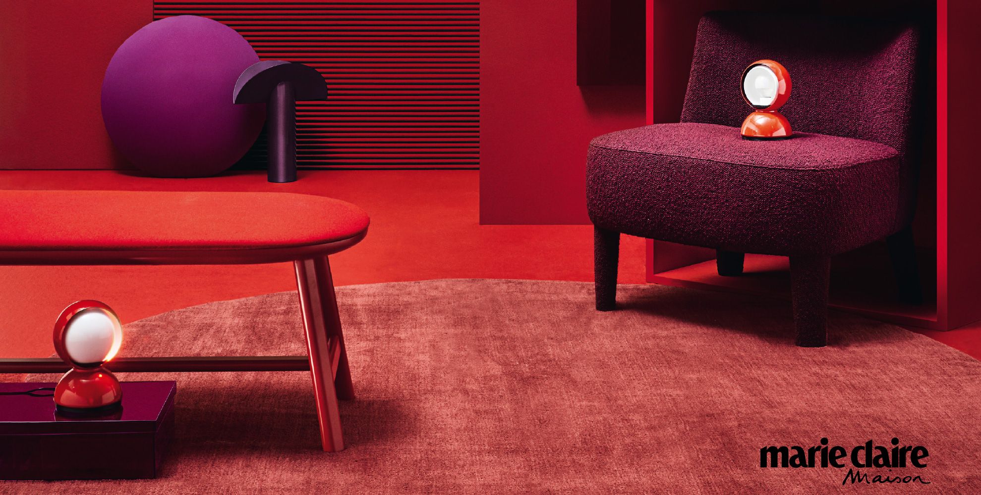 Furniture, Red, Purple, Pink, Floor, Table, Coffee table, Flooring, Violet, Room, 