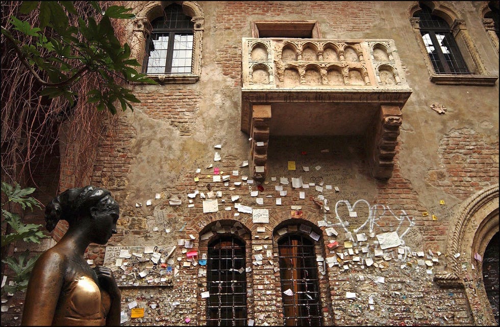 Het Romeo  Juliabalkon in Verona Itali