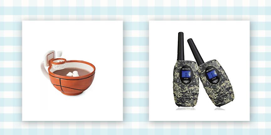 basketball cereal bowl with goal and camo walkie talkie set