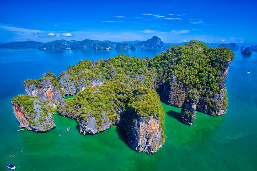 Het onbewoonde eiland Koh Hong in Phang Nga Bay