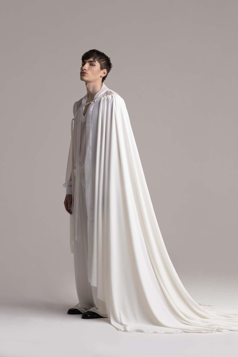 a man in a white robe