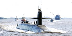 Submarine, Ballistic missile submarine, Vehicle, Cruise missile submarine, Boat, Watercraft, Deep-submergence rescue vehicle, Ship, Navy, Stealth ship, 