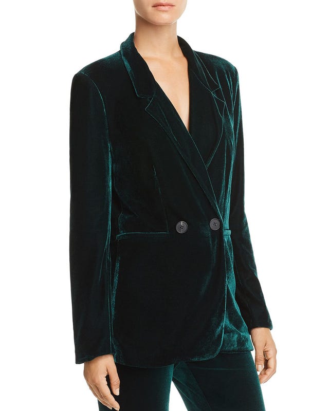 Clothing, Outerwear, Velvet, Blazer, Jacket, Sleeve, Neck, Collar, Top, Formal wear, 