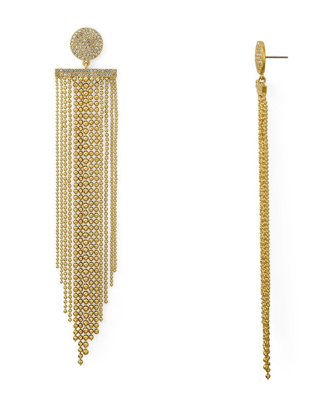 Earrings, Jewellery, Chain, Fashion accessory, Gold, Metal, Brass, 