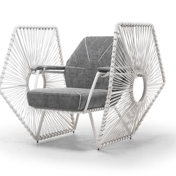 Chair, Furniture, Wicker, Monochrome, Steel, 
