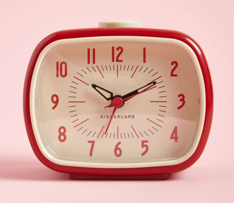 Clock, Alarm clock, Red, Wall clock, Home accessories, Number, Material property, Font, Analog watch, Digital clock, 